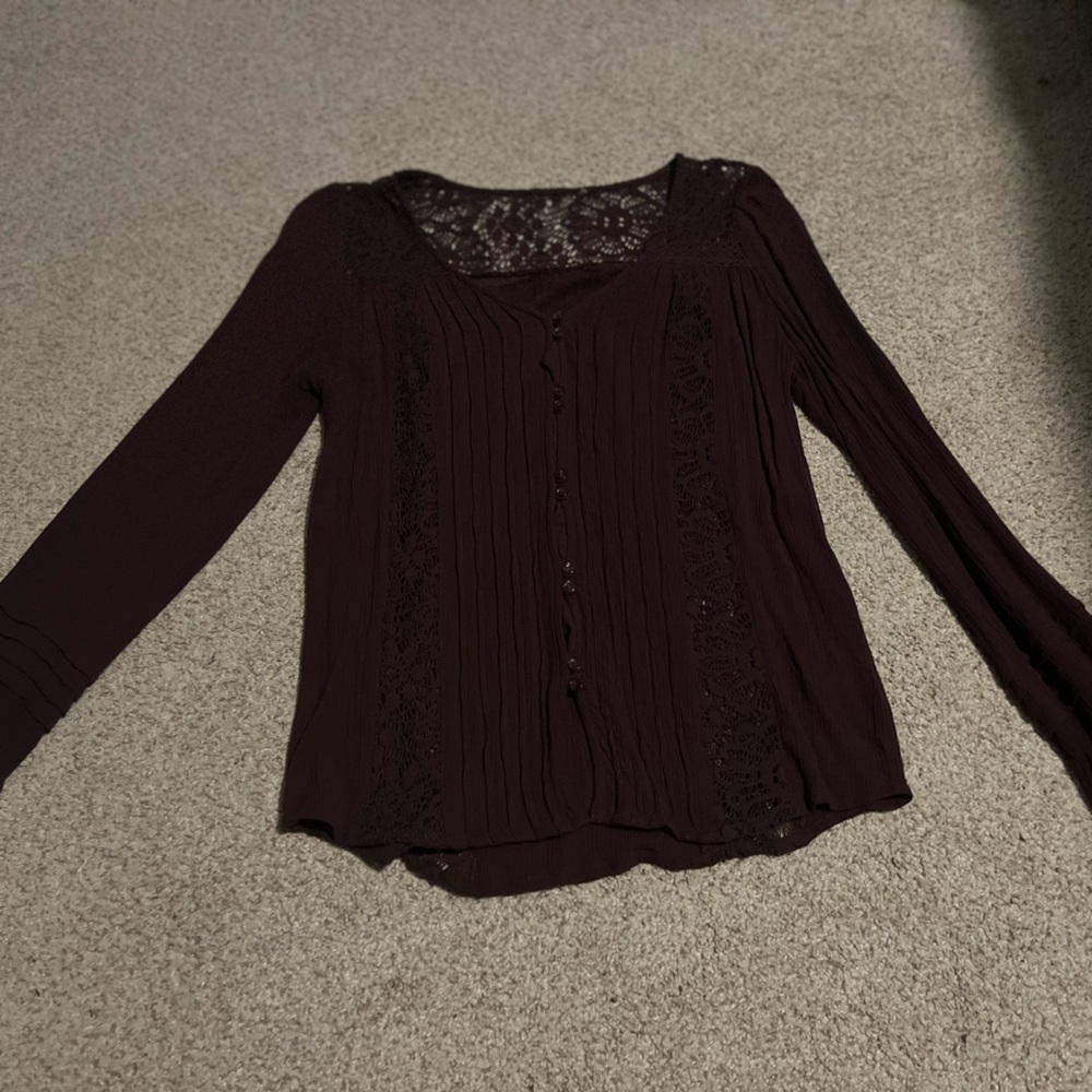 American Eagle Lace Embellished Longsleeve Top